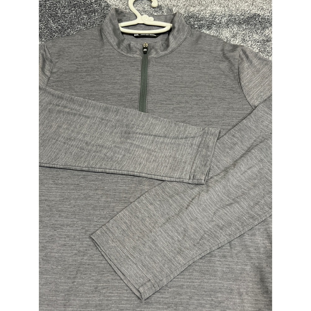 TravisMathew Mens Quarter Zip Pullover Grey Heathered Golf Sweater Size M